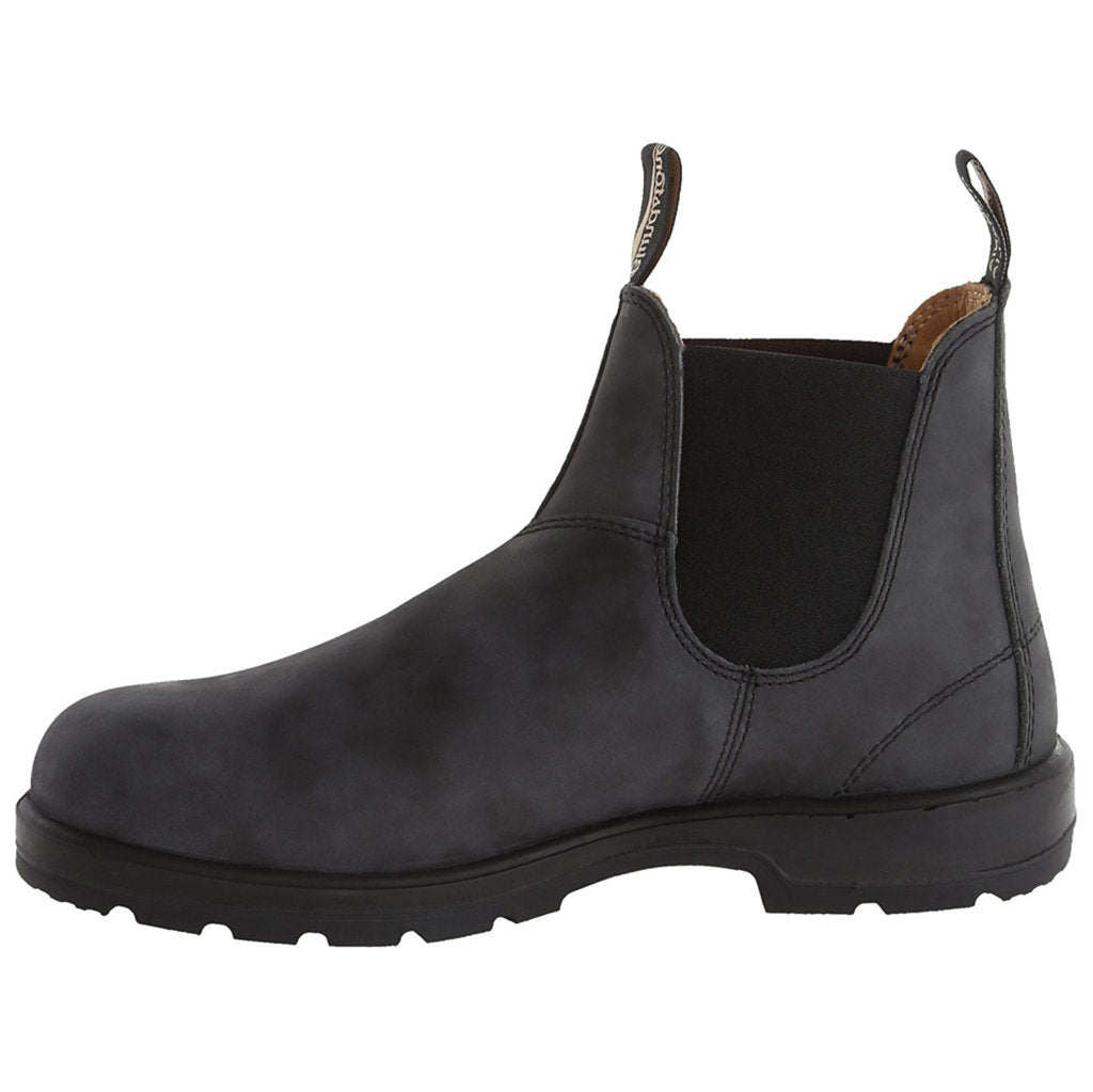 Blundstone 587 Water-Resistant Leather Unisex Chelsea Boots#color_rustic black