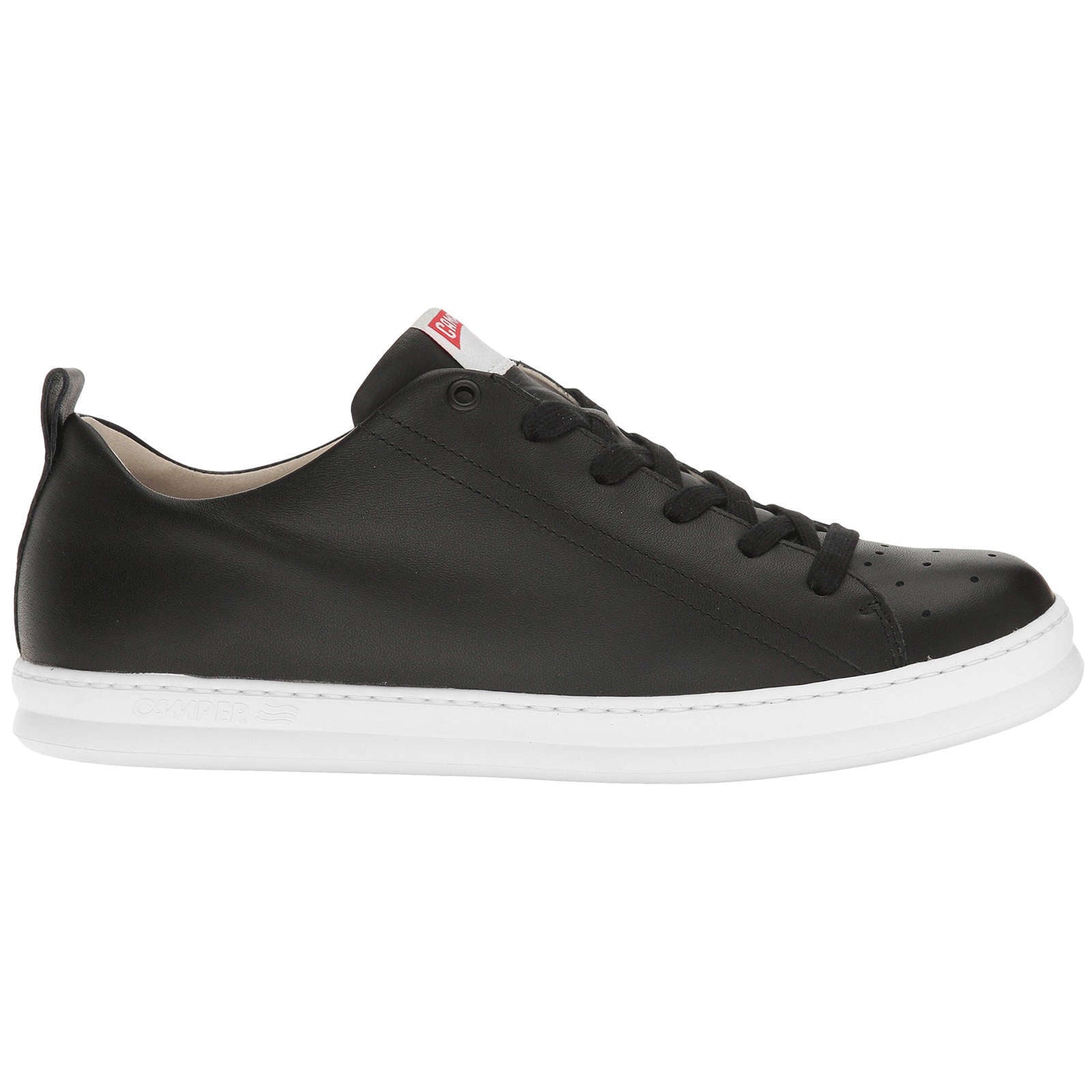 Camper Runner Calfskin Leather Men's Low-Top Trainers#color_black white