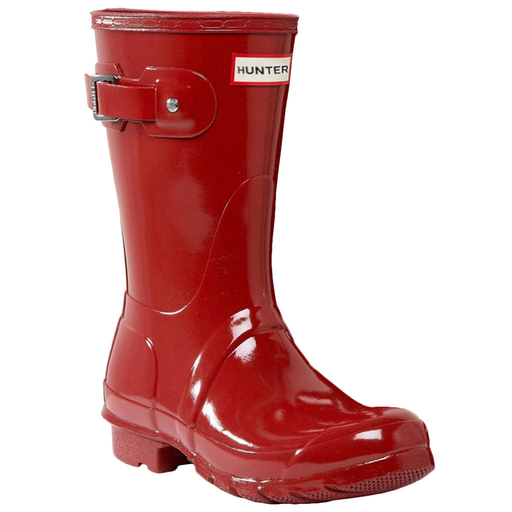 Hunter Original Gloss Rubber Women's Short Wellington Boots#color_military red