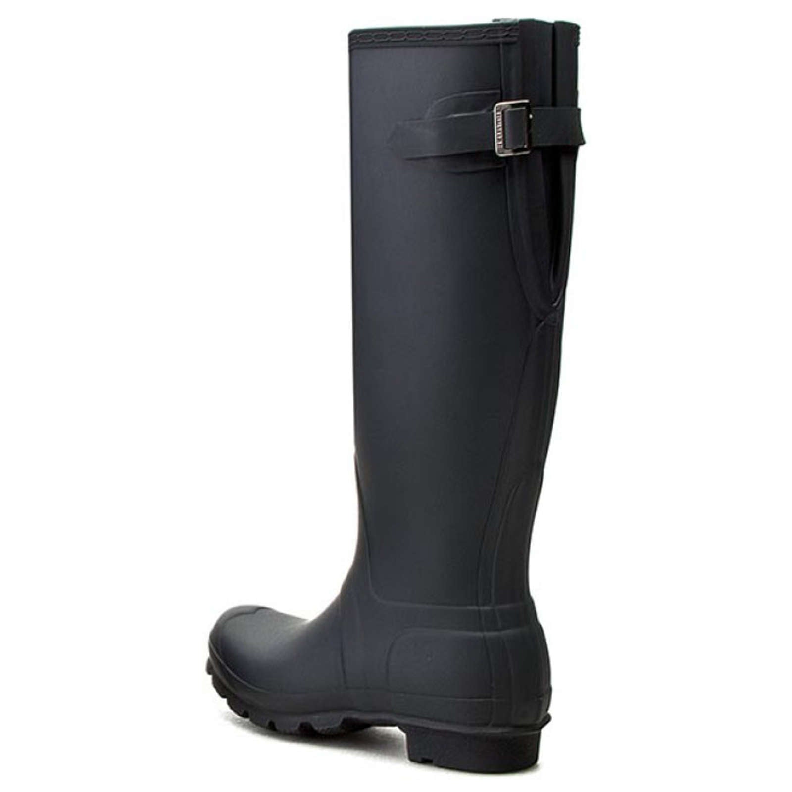 Hunter Original Back Adjustable Rubber Women's Tall Wellington Boots#color_luna black