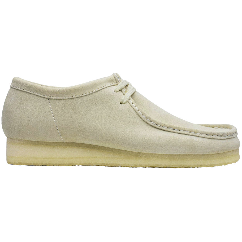 Clarks Originals Wallabee Suede Womens Shoes#color_off white