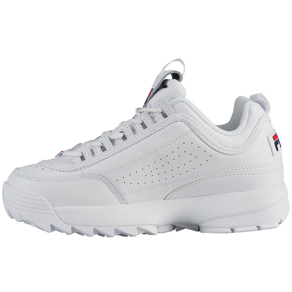 Fila Disruptor II Leather Youth Trainers#color_white peacoat red