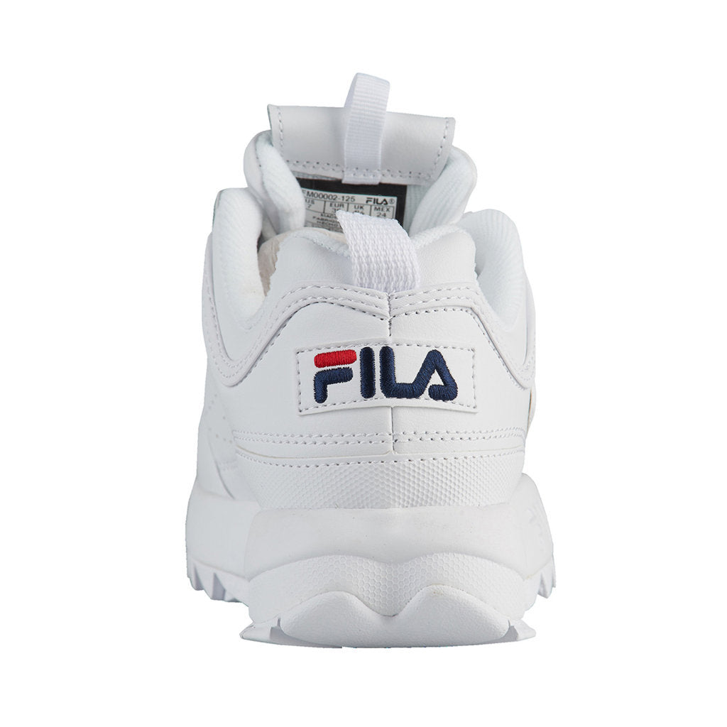 Fila Disruptor II Leather Youth Trainers#color_white peacoat red