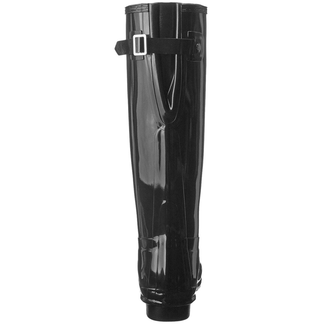 Hunter Original Back Adjustable Gloss Rubber Women's Tall Wellington Boots#color_black