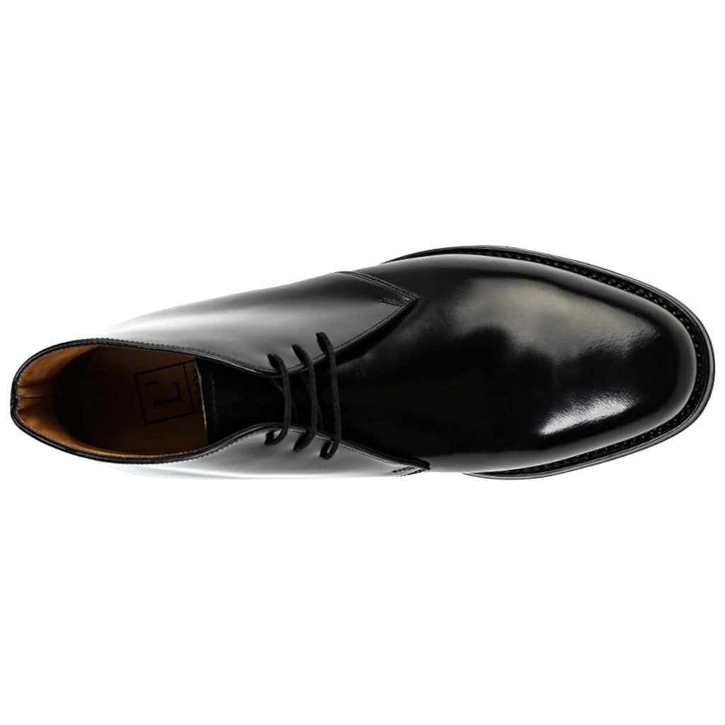 Loake Polished Chukka Leather Mens Boots#color_black