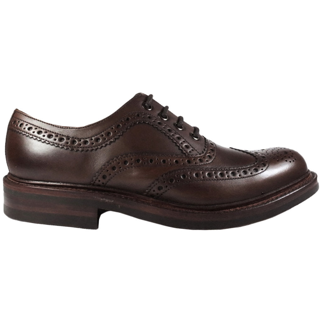 Loake Edward Polished Leather Men's Brogue Shoes#color_dark brown