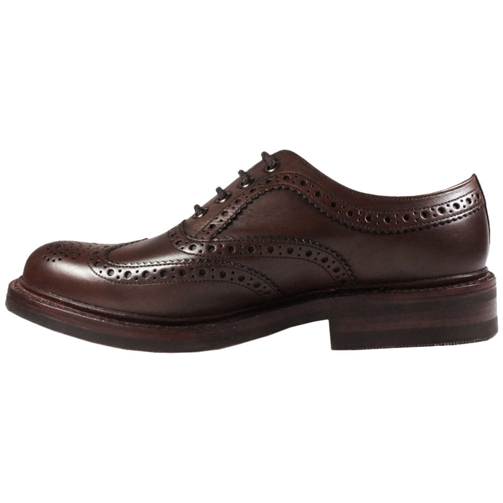 Loake Edward Polished Leather Men's Brogue Shoes#color_dark brown