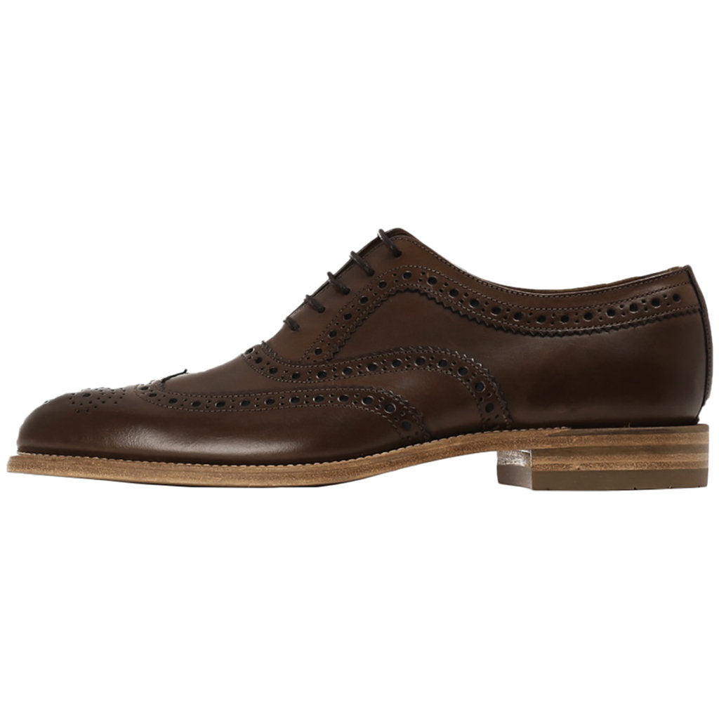Loake Fearnley Polished Leather Men's Brogue Shoes#color_dark brown