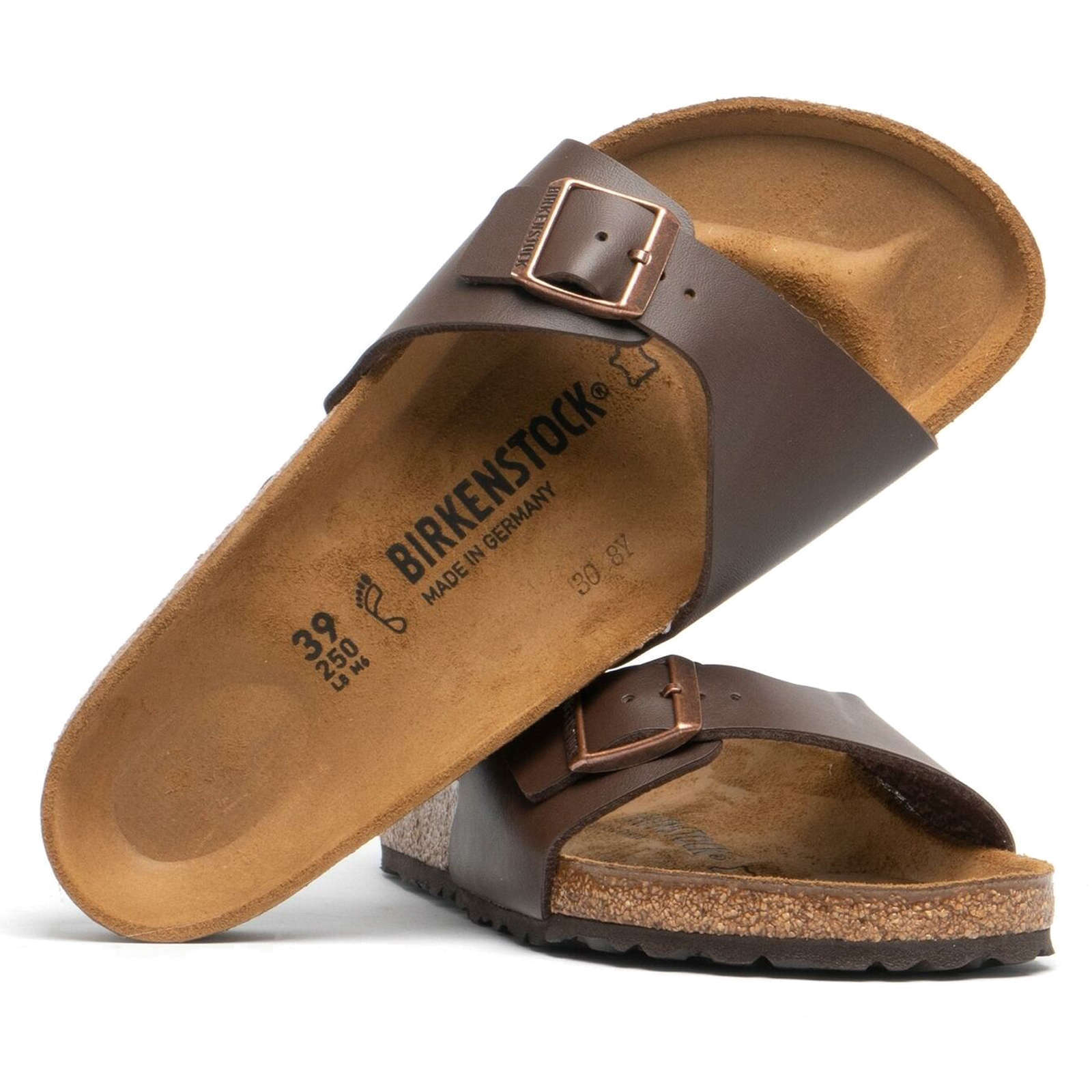 Birkenstock Madrid Birko-Flor Unisex Sandals#color_dark brown