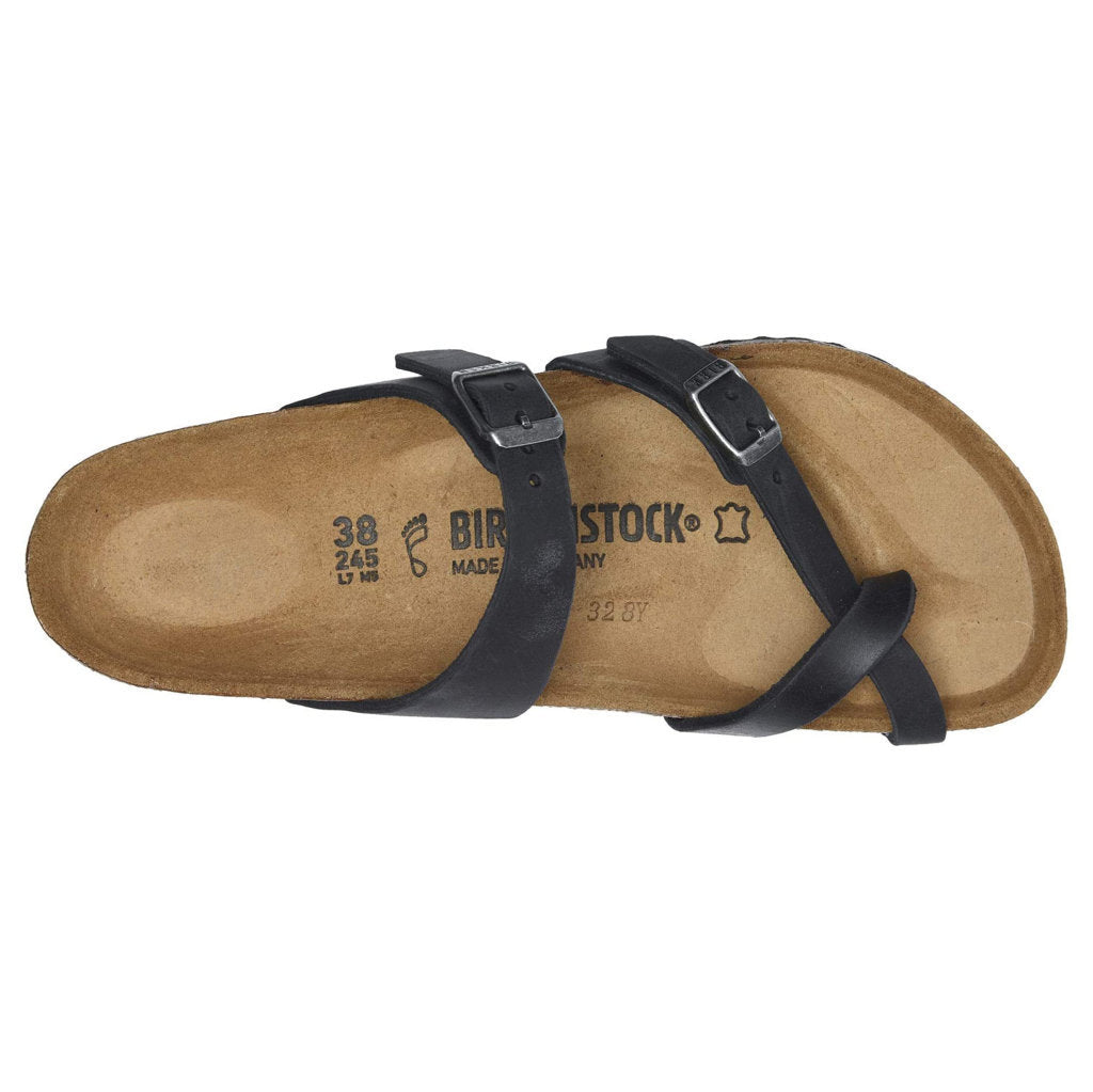Birkenstock Mayari Oiled Leather Unisex Sandals#color_black