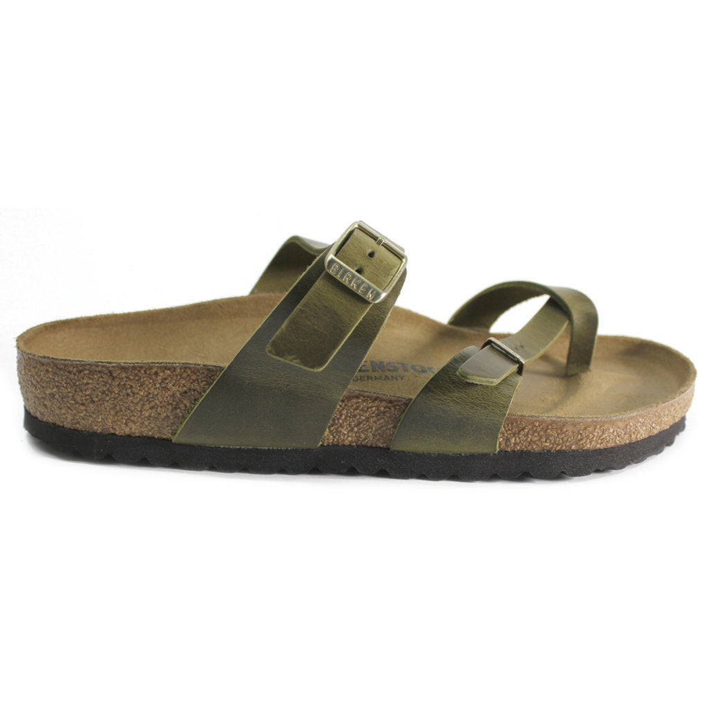 Birkenstock Mayari Oiled Leather Unisex Sandals#color_olive