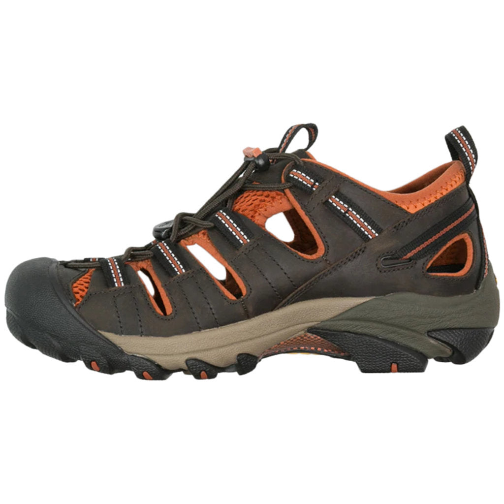 Keen Arroyo II Leather & Textile Men's Hiking Sandals#color_black olive bombay brown