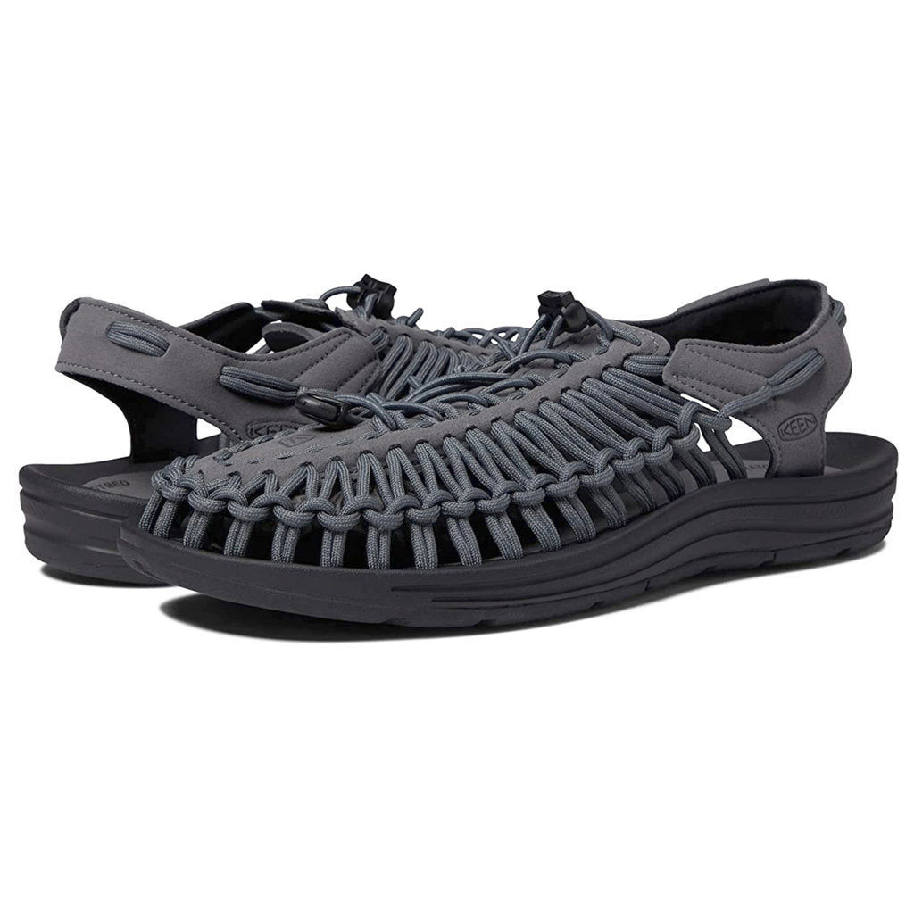 Keen UNEEK Synthetic Textile 2-Cord Monochrome Men's Sandals#color_magnet black