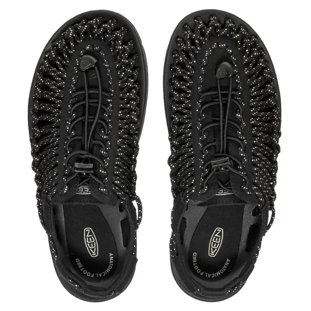 Keen UNEEK Synthetic Textile 2-Cord Monochrome Women's Sandals#color_black silver