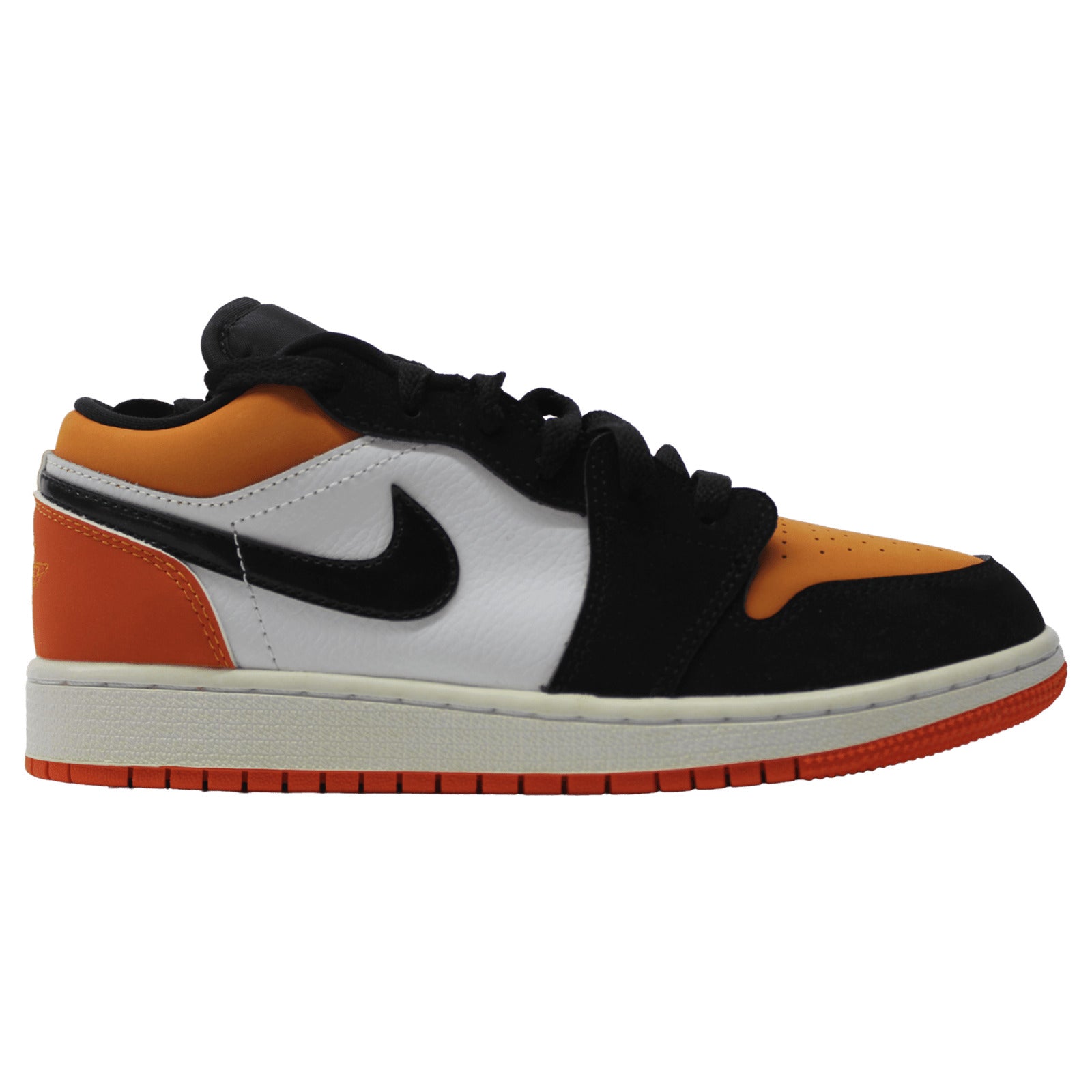 Jordan Youth Trainers Air Jordan 1 Low Casual Low-Top Lace-Up Leather Textile