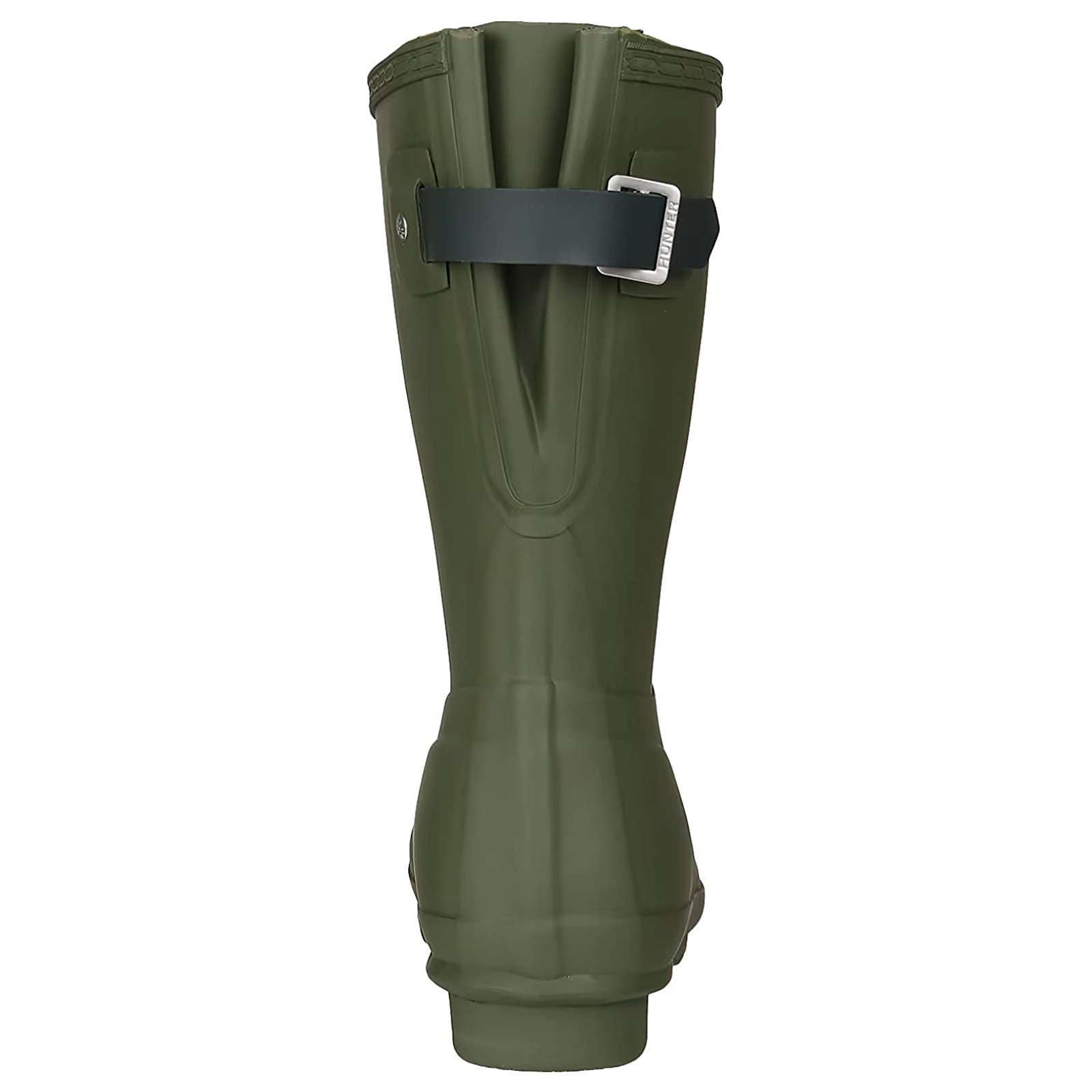Hunter Original Back Adjustable Short Rubber Women's Short Wellington Boots#color_ismarken olive artic moss