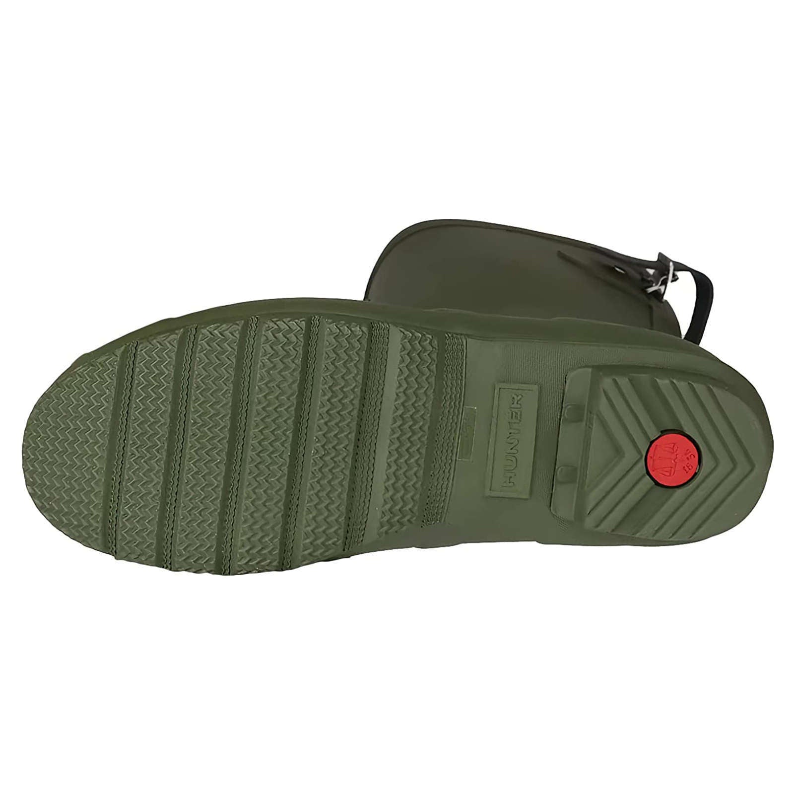 Hunter Original Back Adjustable Short Rubber Women's Short Wellington Boots#color_ismarken olive artic moss