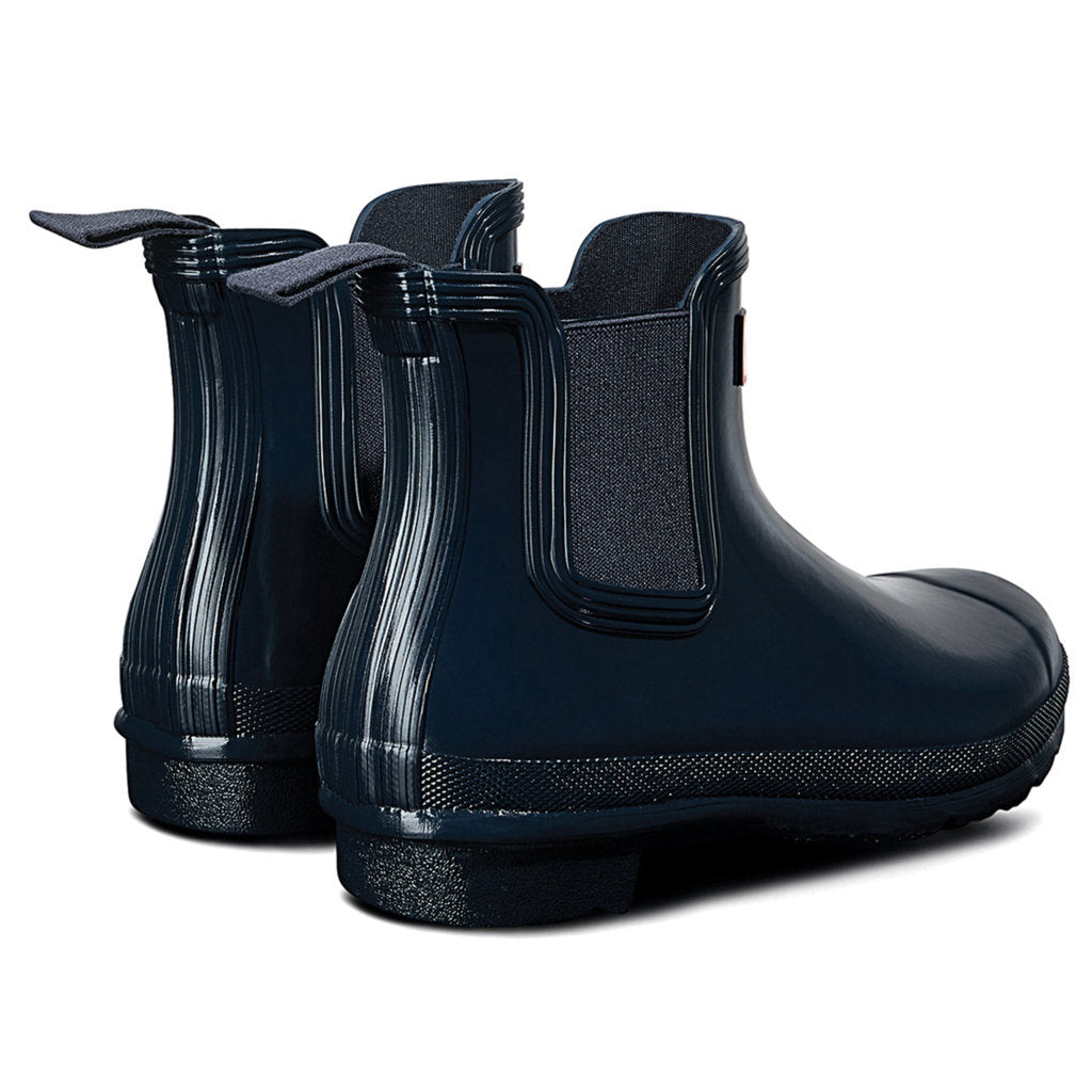 Hunter Original Chelsea Gloss Rubber Womens Boots#color_navy