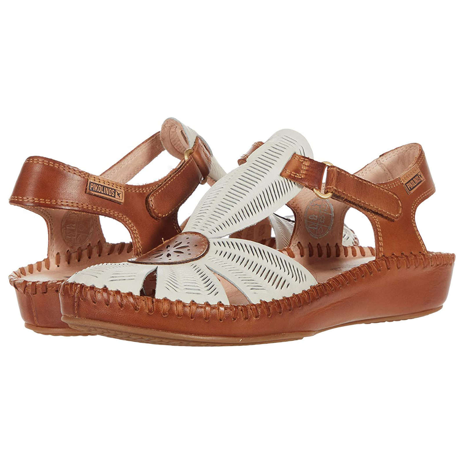 Pikolinos Puerto Vallarta 655-0575 Leather Womens Sandals#color_nata