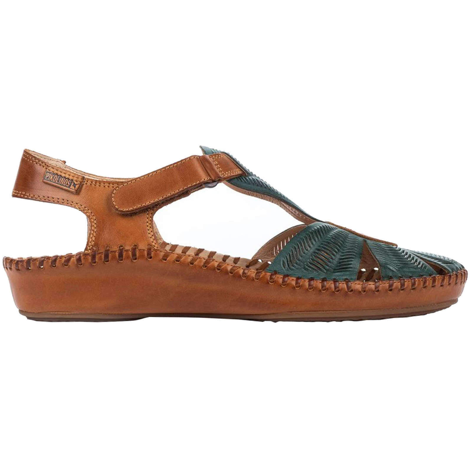Pikolinos Puerto Vallarta 655-0575 Leather Womens Sandals#color_emerald