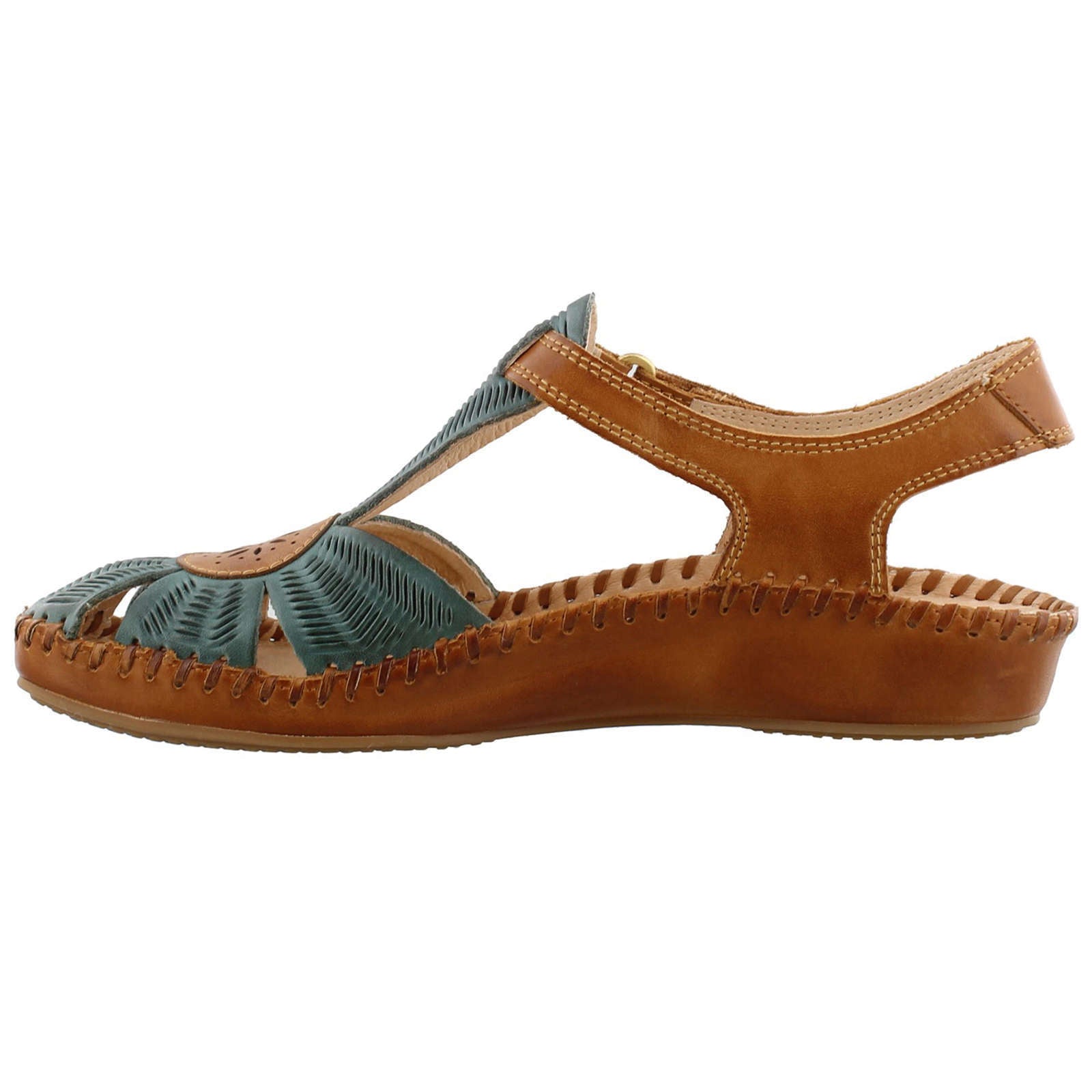 Pikolinos Puerto Vallarta 655-0575 Leather Womens Sandals#color_emerald