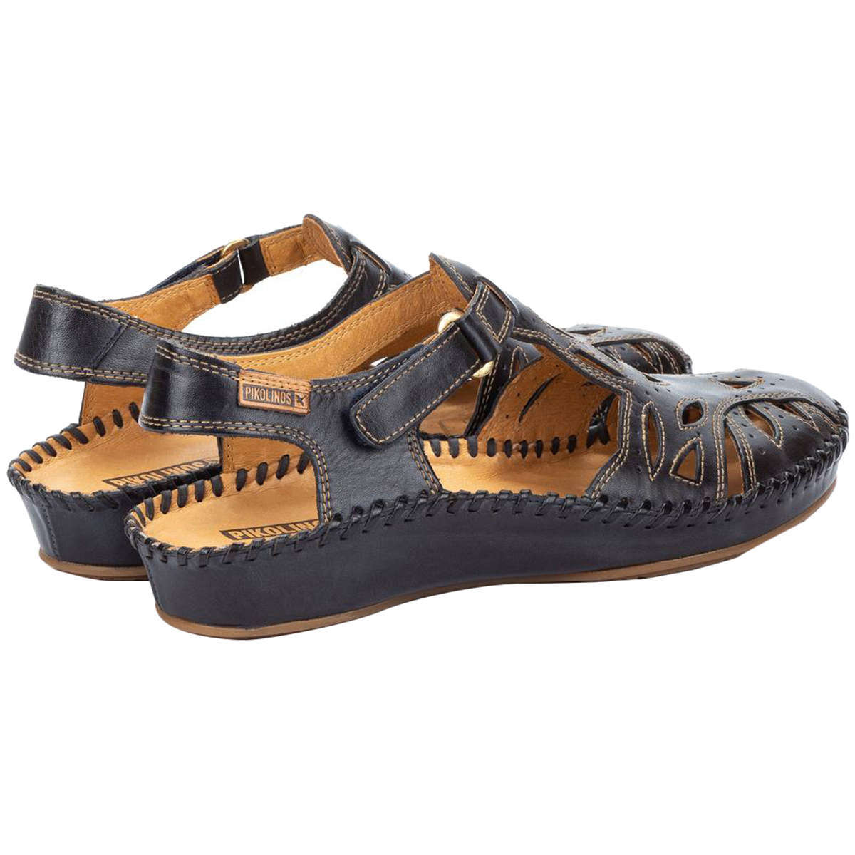 Pikolinos Puerto Vallarta 655-8312 Leather Womens Sandals#color_navy blue