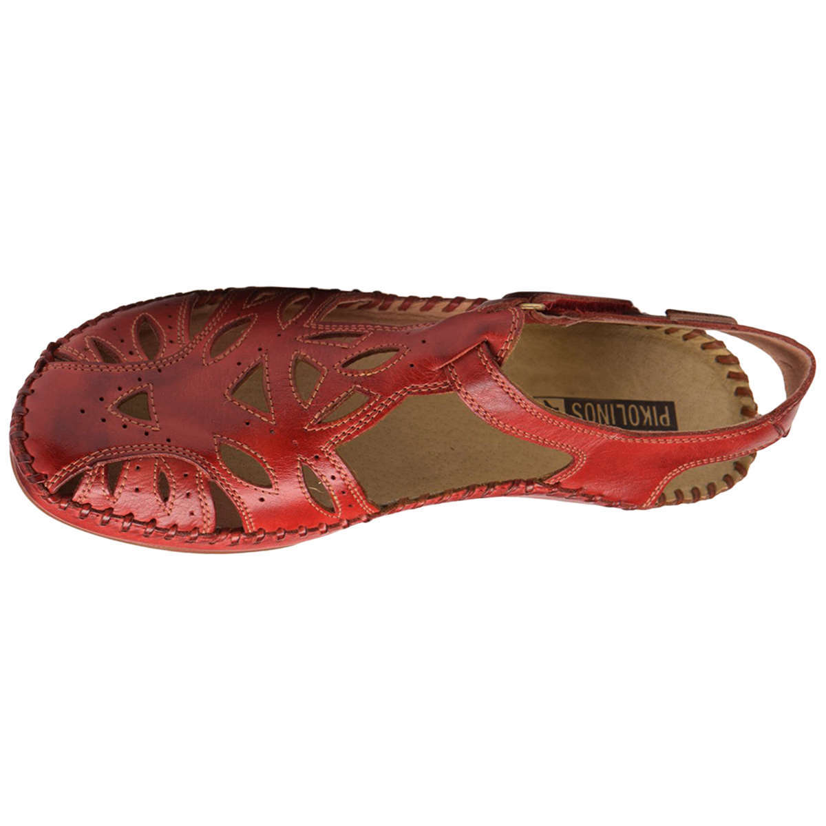 Pikolinos Puerto Vallarta 655-8312 Leather Womens Sandals#color_coral