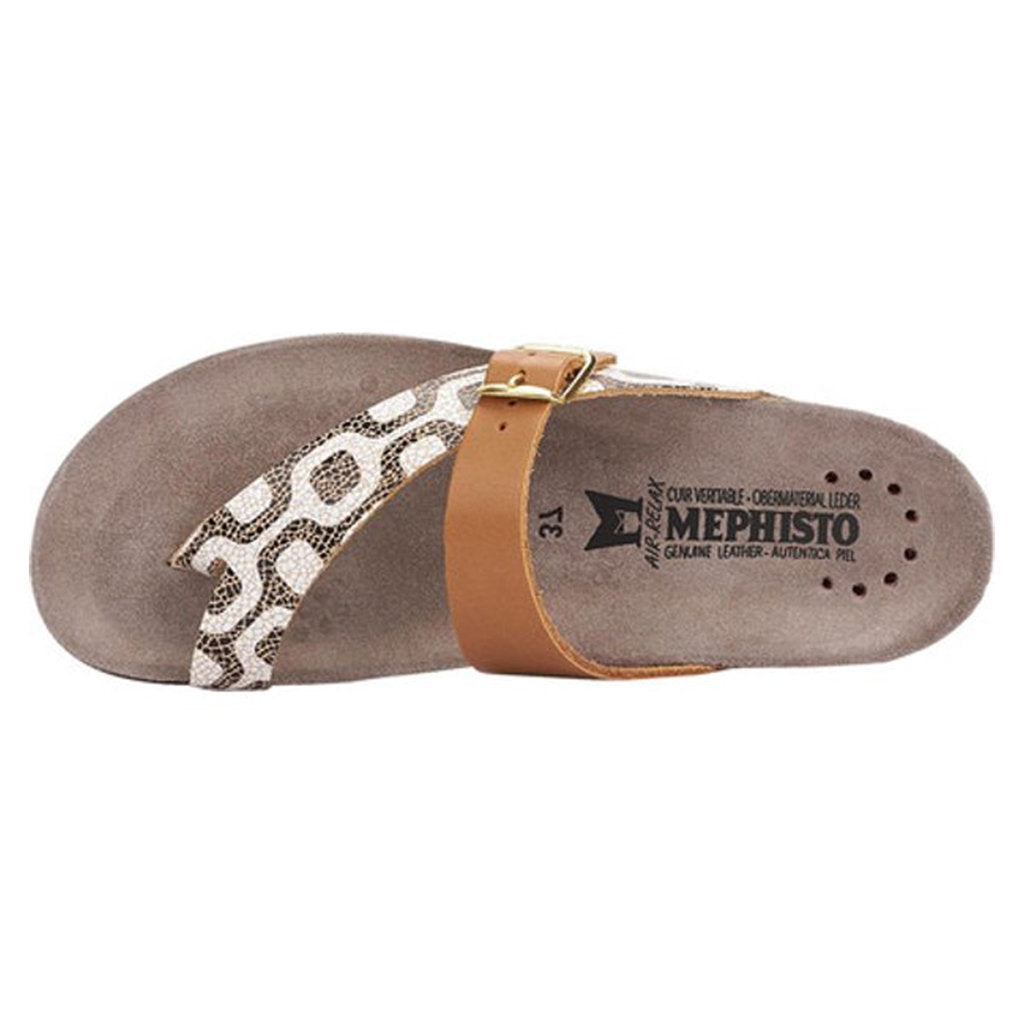 Mephisto Helen Mix Leather Womens Sandals#color_camel
