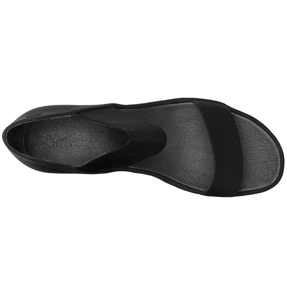 Camper Alright Full Grain Leather Women's Slip-On Sandals#color_black
