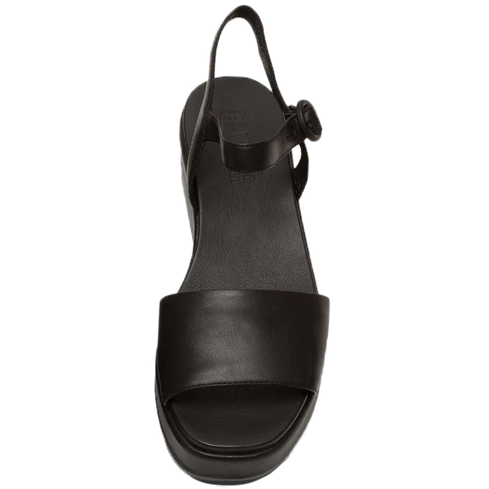Camper Misia Calfskin Leather Women's Wedge Heel Sandals#color_black black