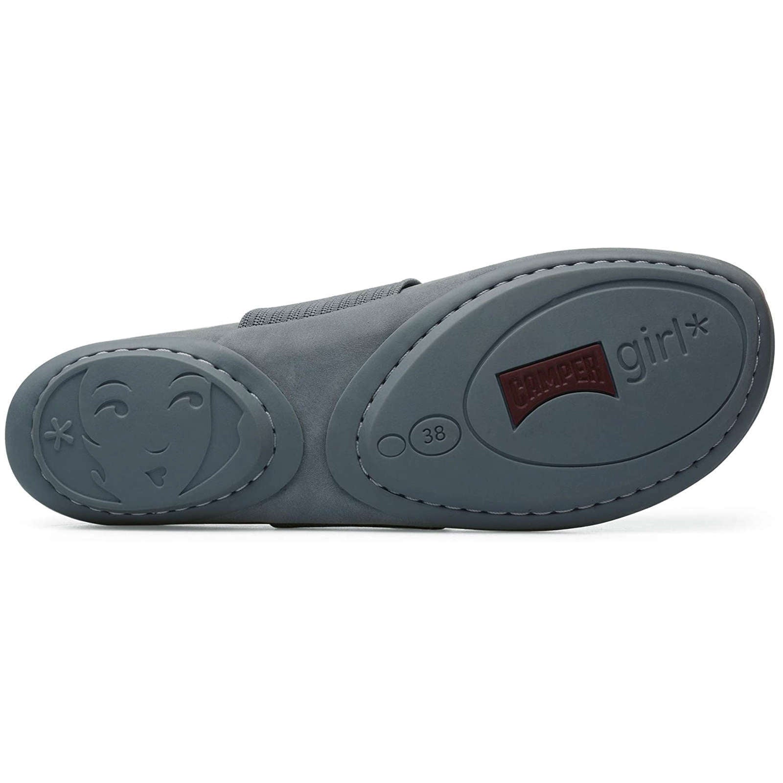Camper Right Nubuck Leather Women's Moccassins#color_light grey