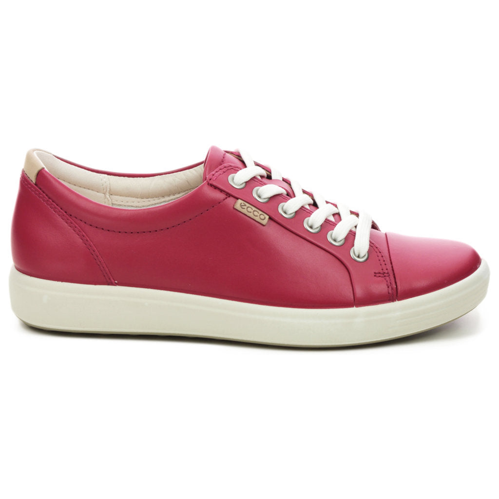 Ecco Soft 7 430003 Leather Womens Trainers#color_chili red