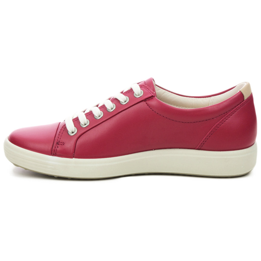 Ecco Soft 7 430003 Leather Womens Trainers#color_chili red