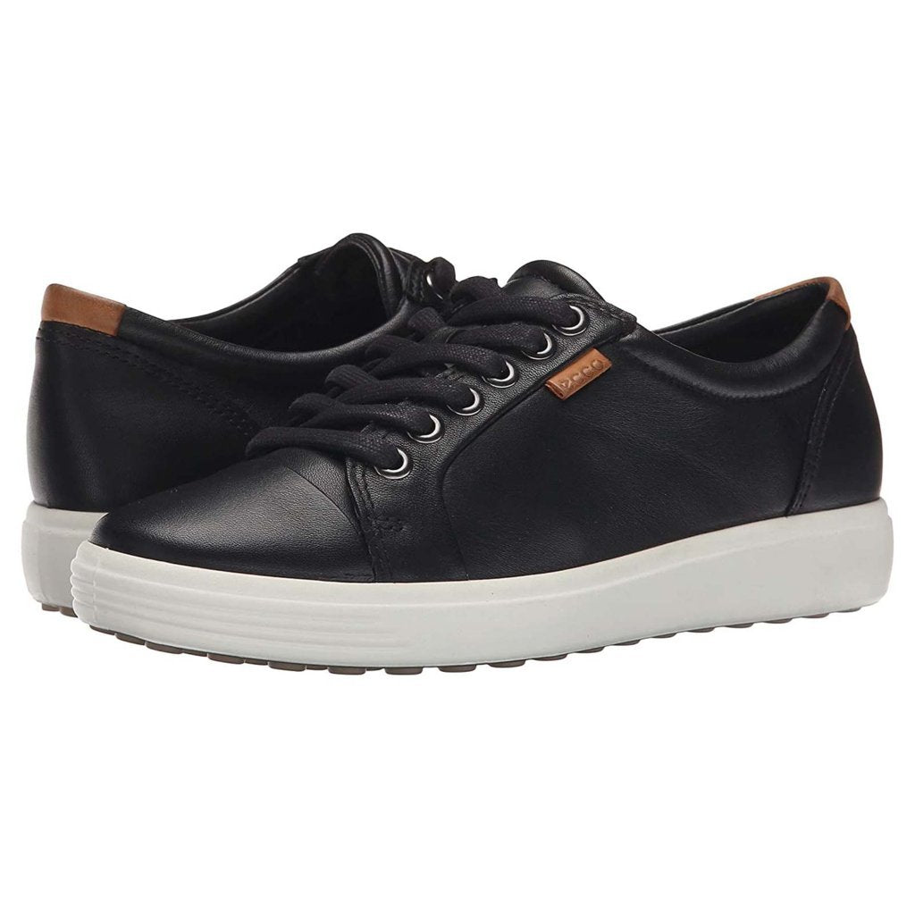 Ecco Soft 7 430004 Leather Mens Trainers#color_black
