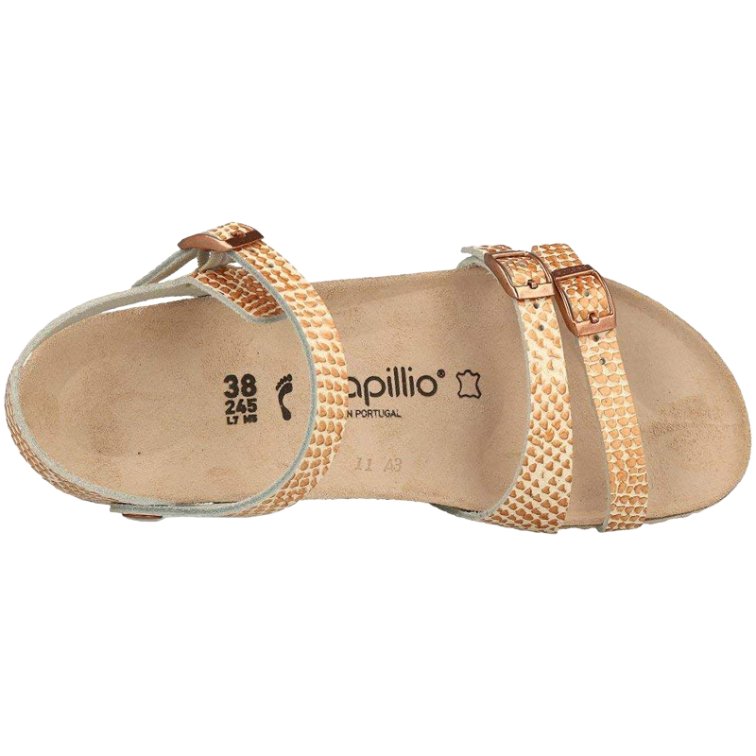 Birkenstock Papillio Lana Leather Women's Wedge Sandals#color_cream