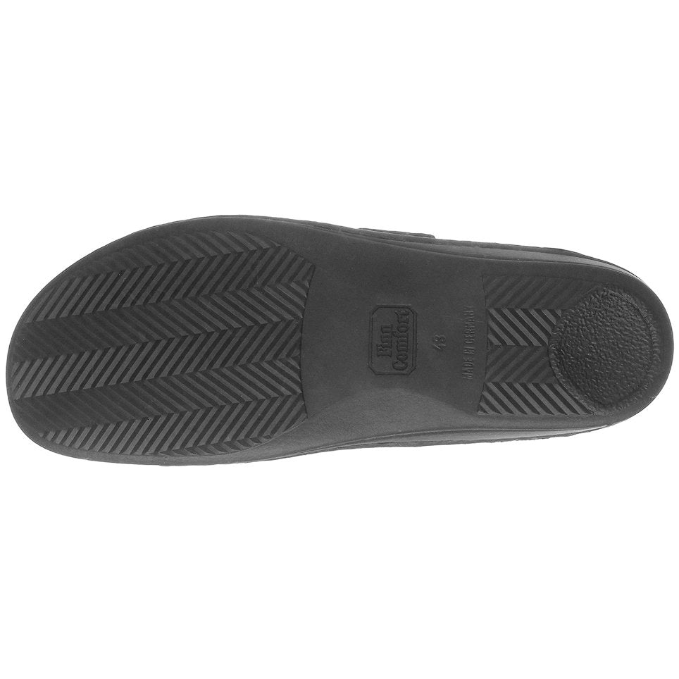 Finn Comfort Aussee Leather Women's Slip-On Sandals#color_black