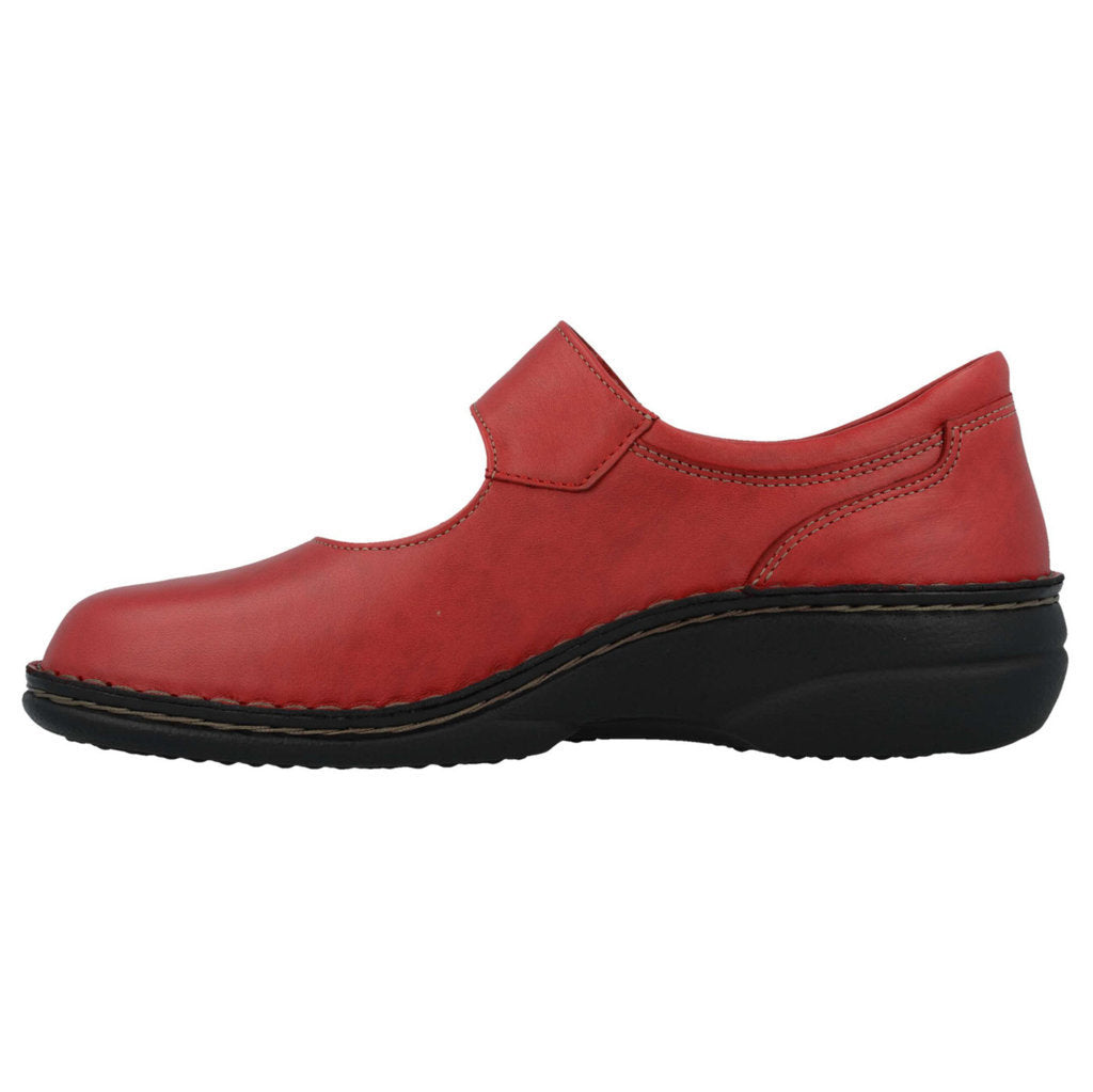 Finn Comfort Laval Leather Women's Mary Jane Shoes#color_campari