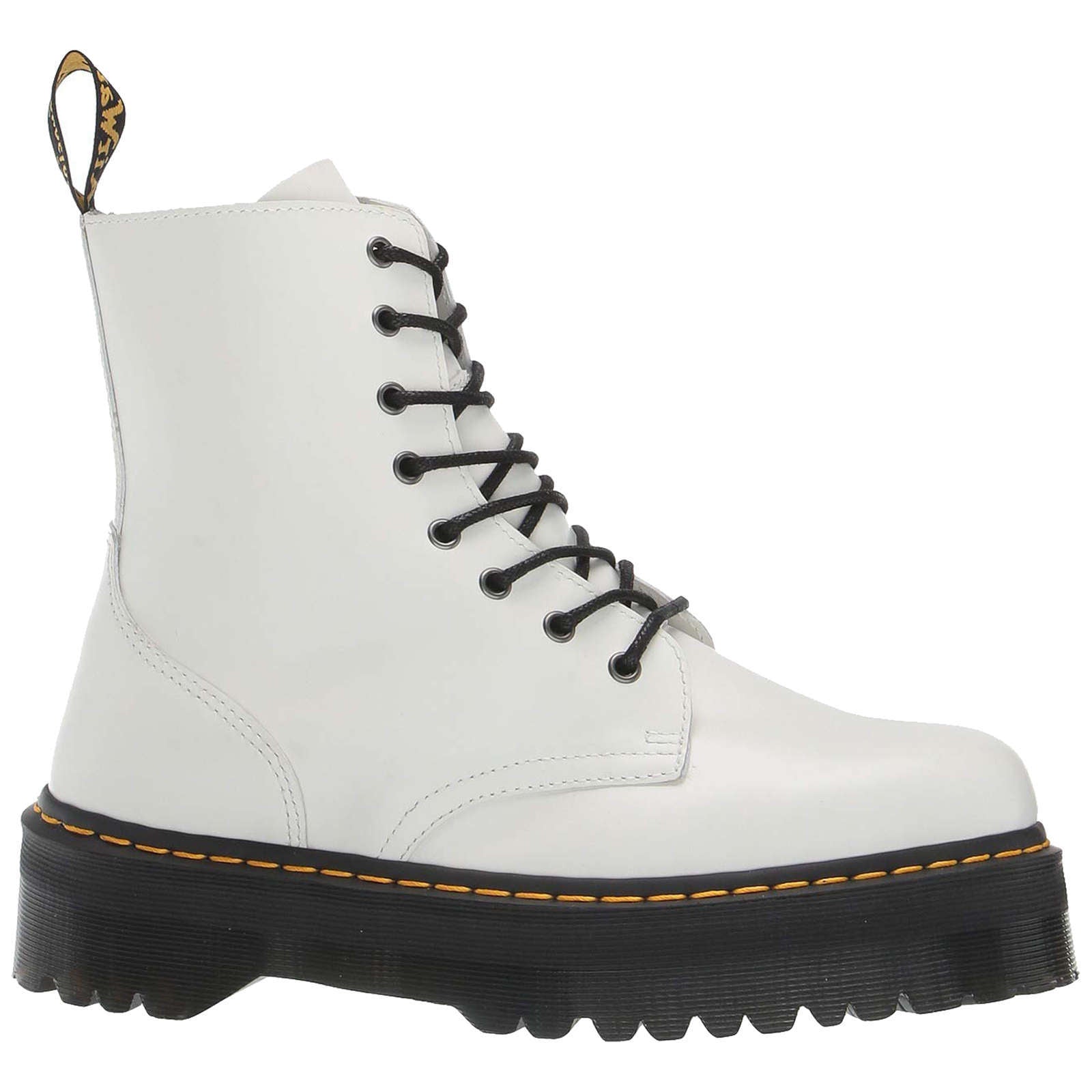 Dr. Martens Jadon Polished Smooth Leather Womens Boots#color_white