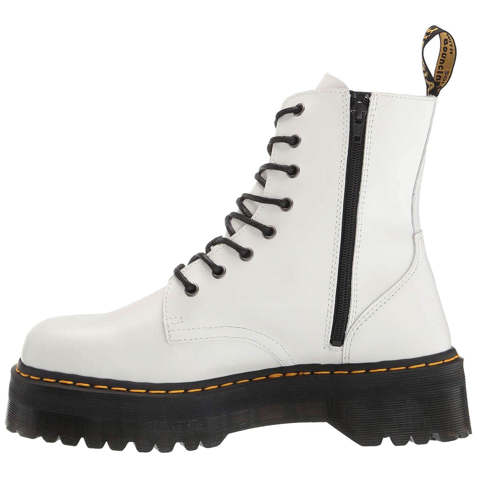 Dr. Martens Jadon Polished Smooth Leather Womens Boots#color_white