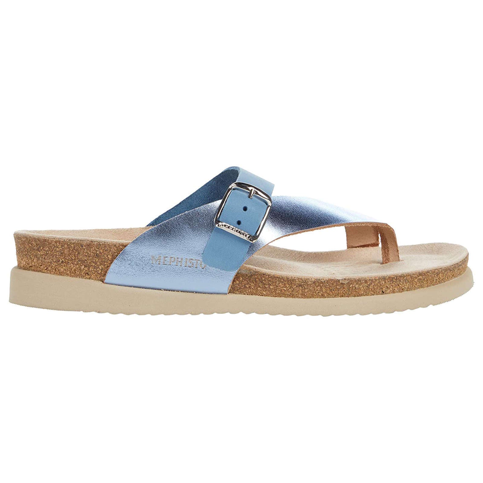 Mephisto Helen Mix Metallic Leather Womens Sandals#color_sky blue