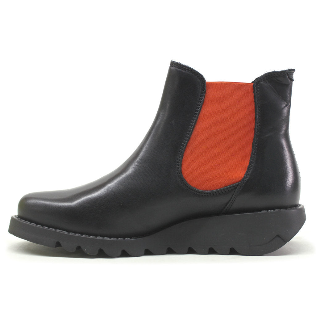 Fly London SALV Rug Leather Womens Boots#color_black orange