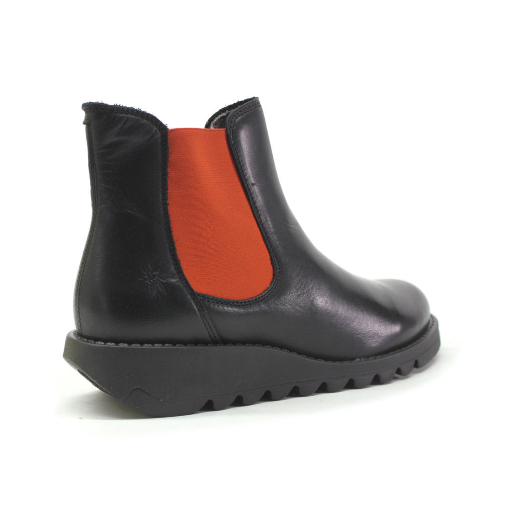 Fly London SALV Rug Leather Womens Boots#color_black orange