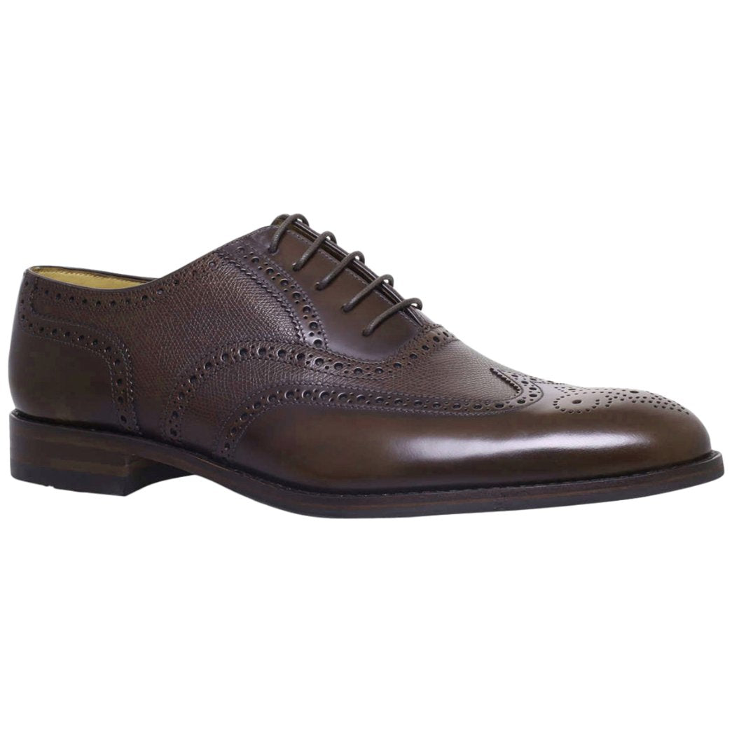 Loake Lowick Combined Leather Men's Brogue Shoes#color_dark brown