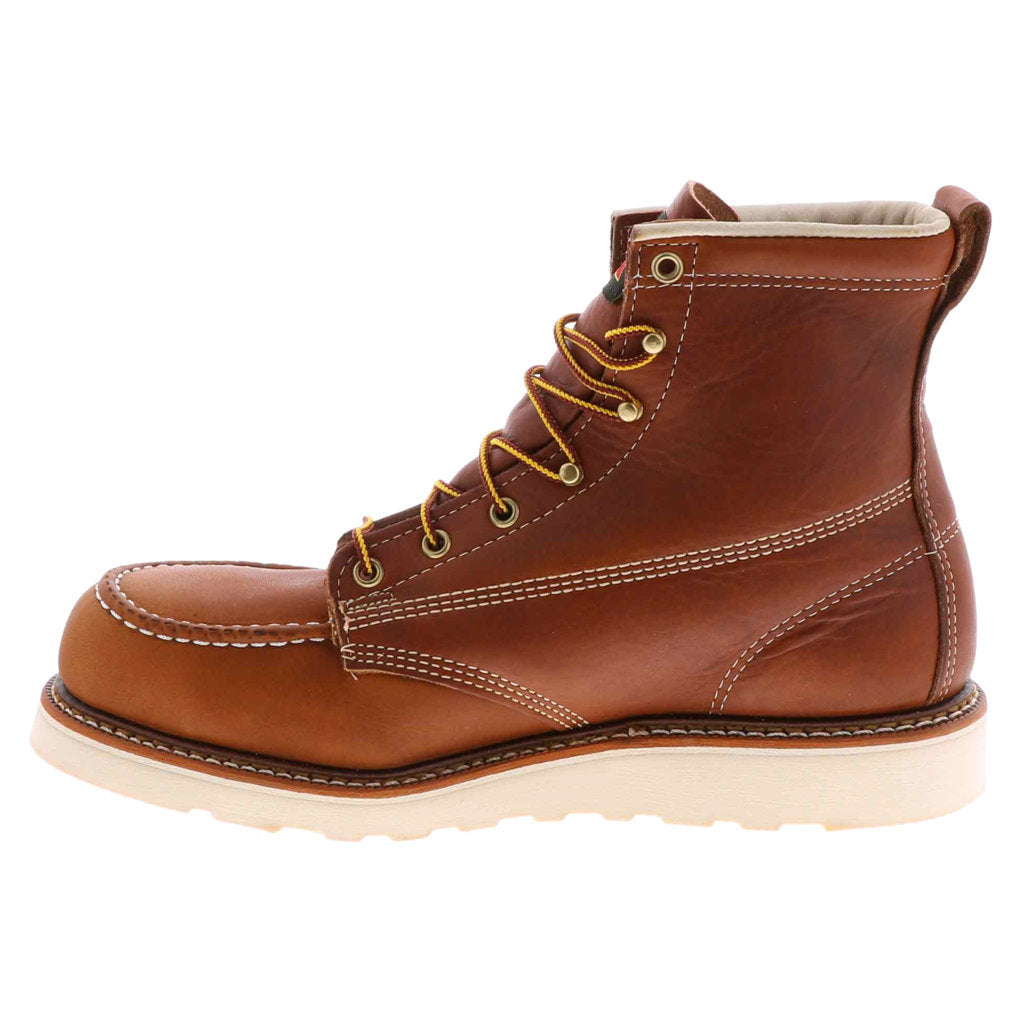 Thorogood 6 Inch Moc Toe Safety Toe Leather Mens Boots#color_tobacco