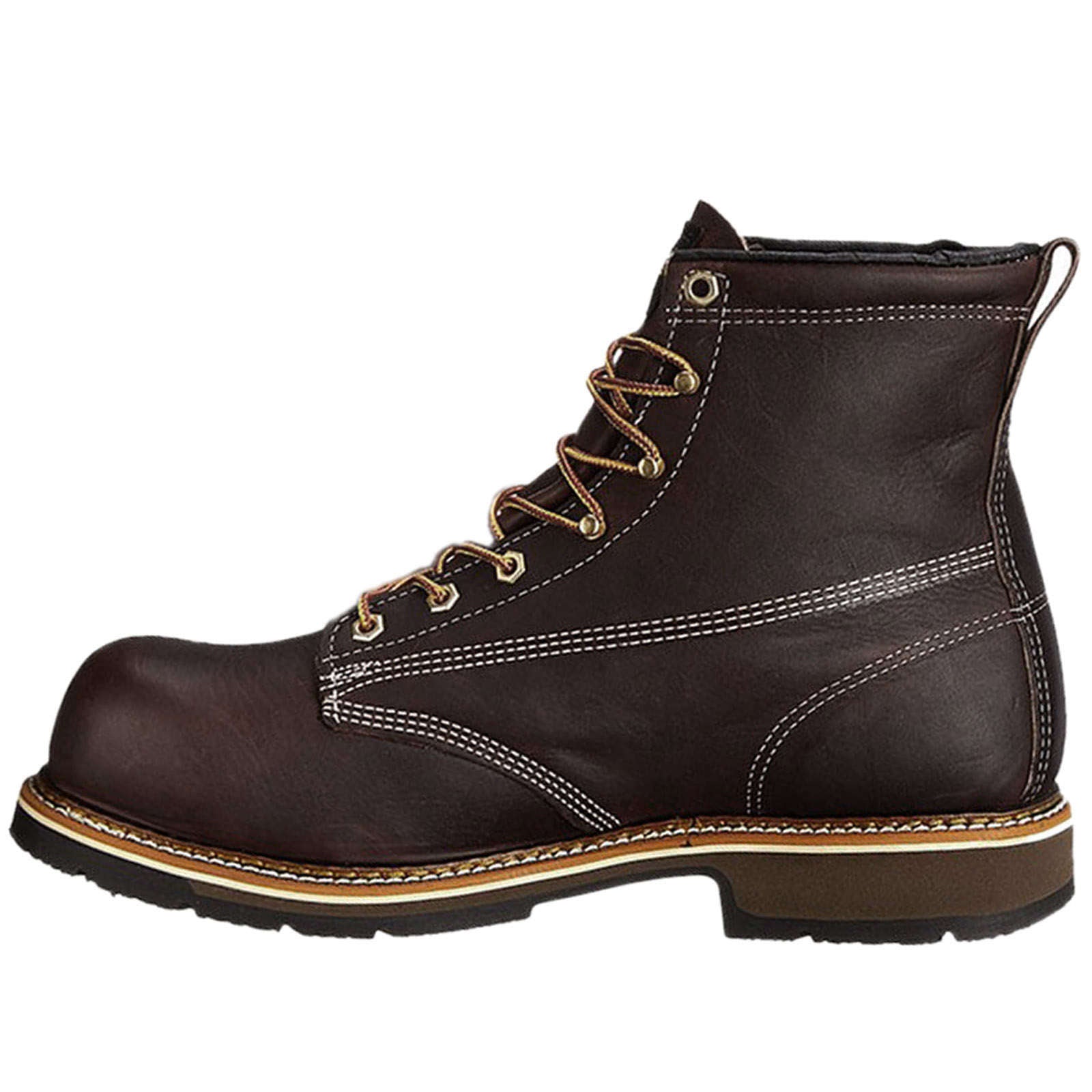 Thorogood American Heritage 6 Inch Plain Toe Men's Safety Toe Boots#color_black walnut