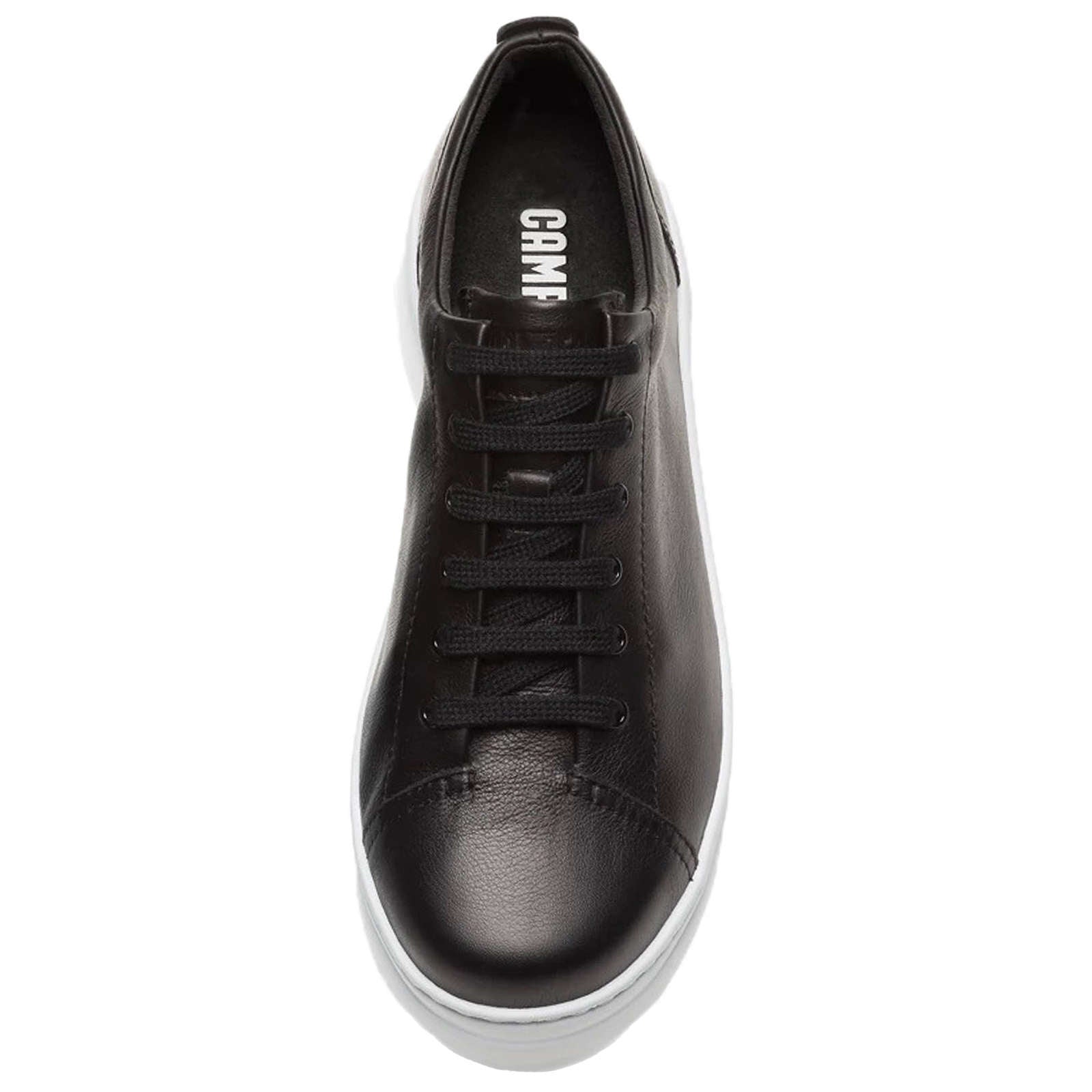 Camper Runner Up Calfskin Leather Women's Low-Top Trainers#color_black white