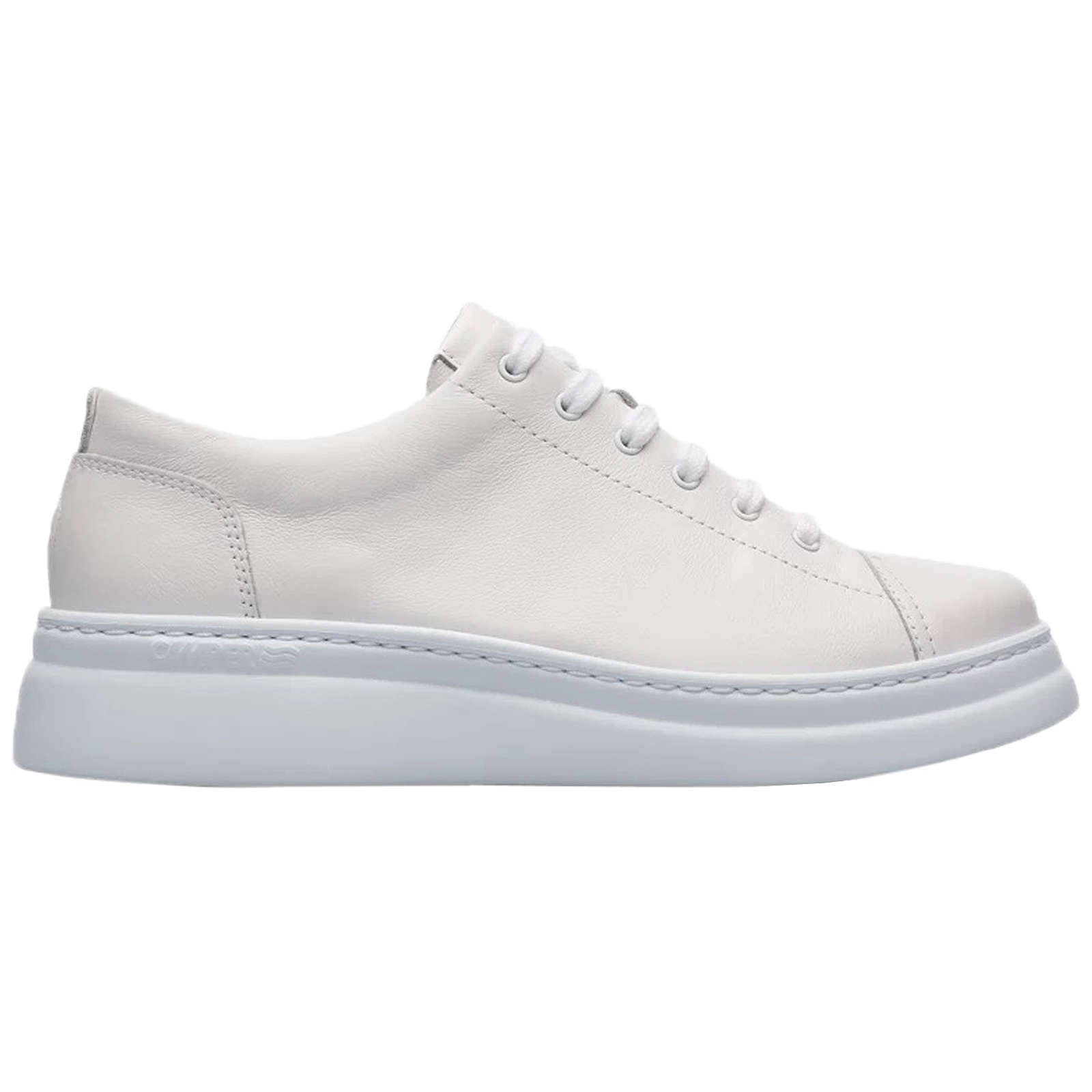 Camper Runner Up Calfskin Leather Women's Low-Top Trainers#color_white natural