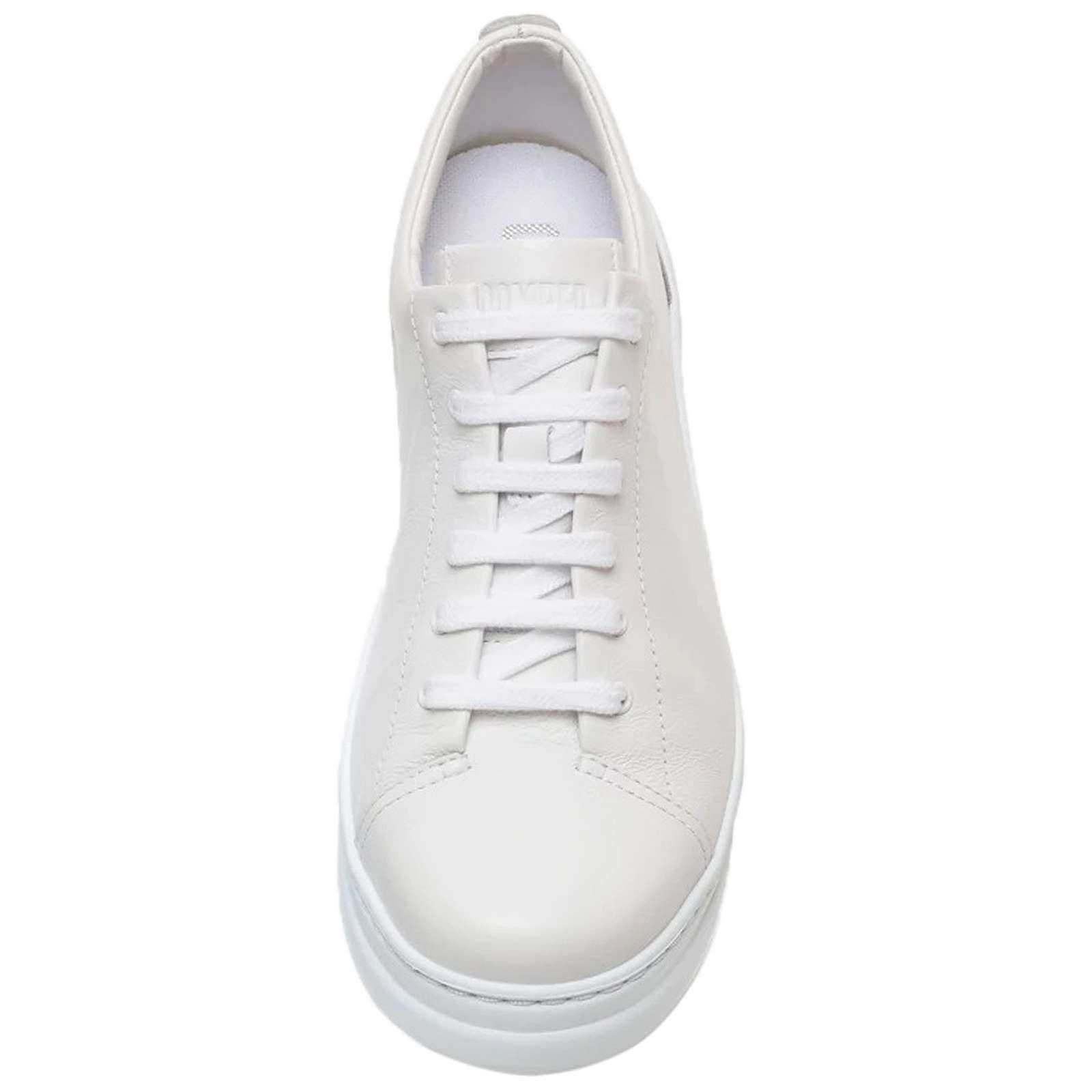 Camper Runner Up Calfskin Leather Women's Low-Top Trainers#color_white natural