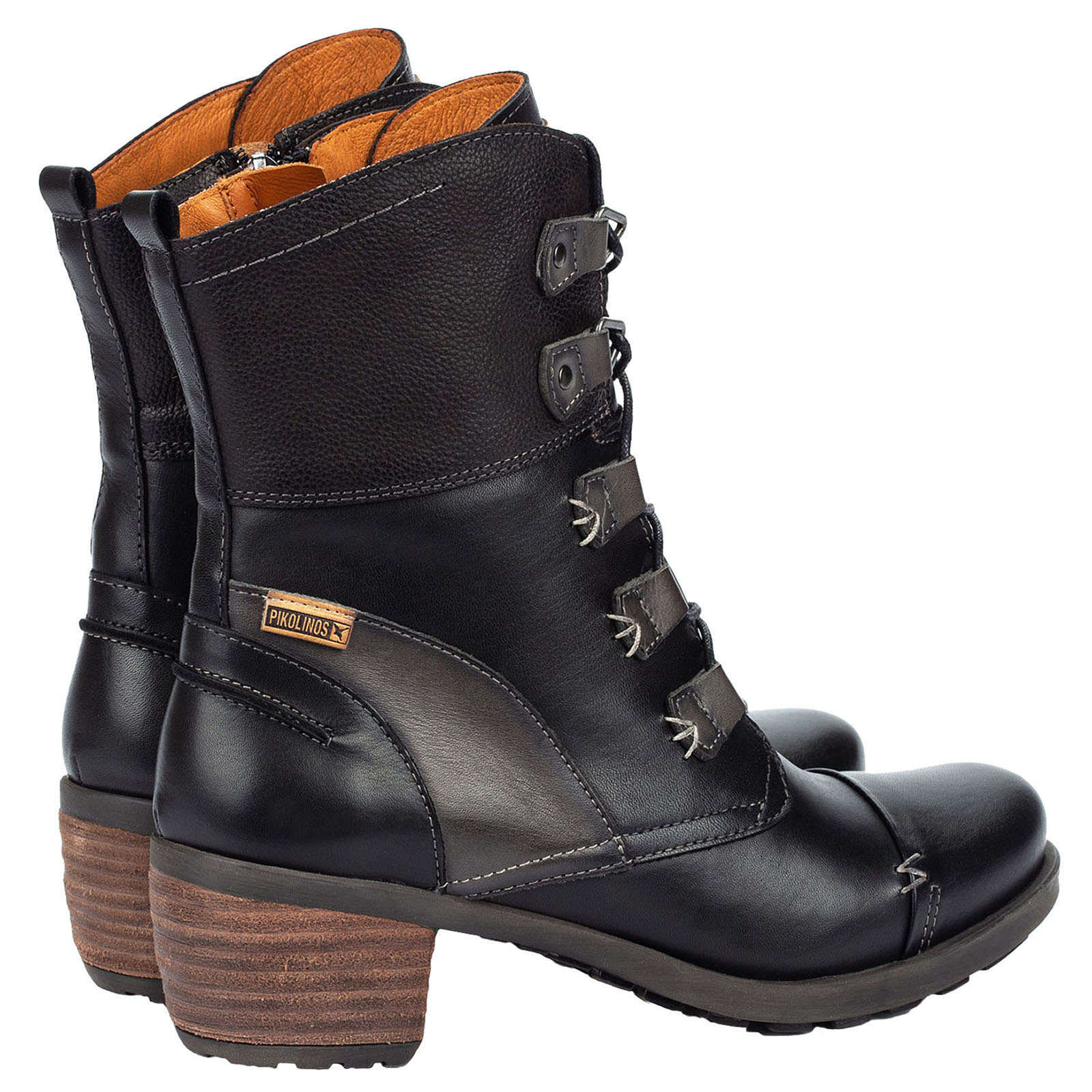 Pikolinos Le Mans 838-8990 Leather Womens Boots#color_black