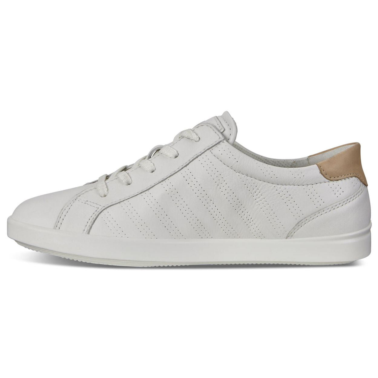 Ecco Leisure 205033 Leather Womens Trainers#color_white powder